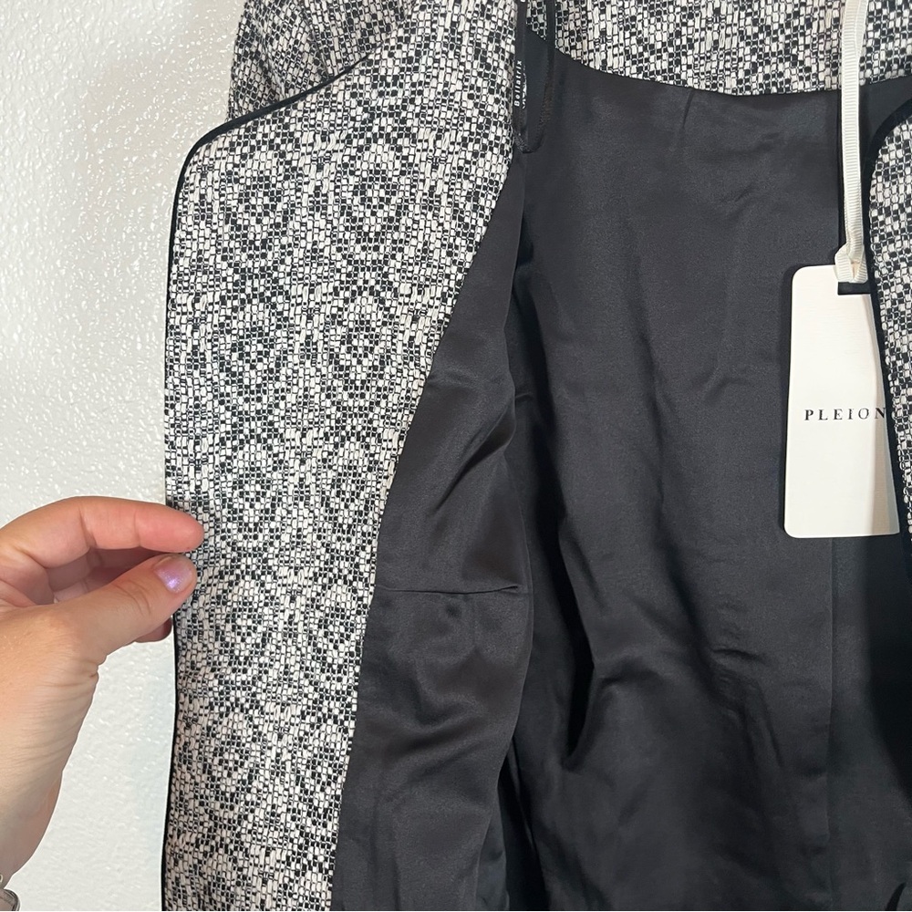 NWT Anthropologie Pleione Gray Textured Open-Front Tweed Jacket Multiple Sized - Picture 6 of 9